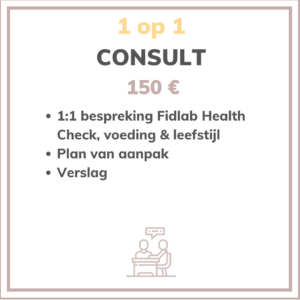 Eenmalig consult op basis van algemene gezondheidsscreening bloed + vitaminen en mineralen status